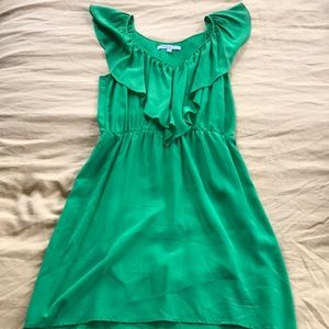 Emerald silk dress